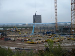 Bologna: il cantiere iniziale dove poi è stato costruito, per un grosso gruppo assicurativo, il più alto edificio della città  